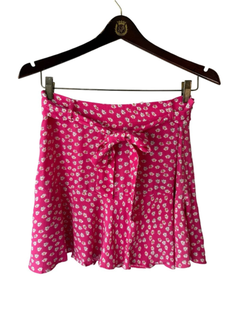 Zara Hot Pink Daisy Print Skort Size M Festival Cottagecore Coquette Feminine - Picture 2 of 13
